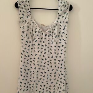 La Hearts White and Blue Floral Mini Dress